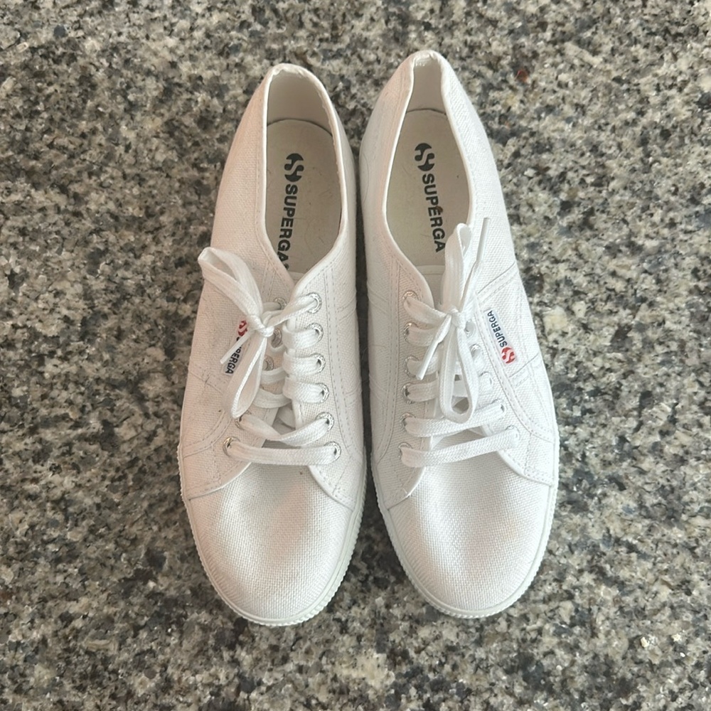 Superga White Platform Sneaker Size 10 Women’s